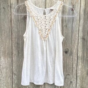 Knox Rose Ivory Lace Detail Tank Top